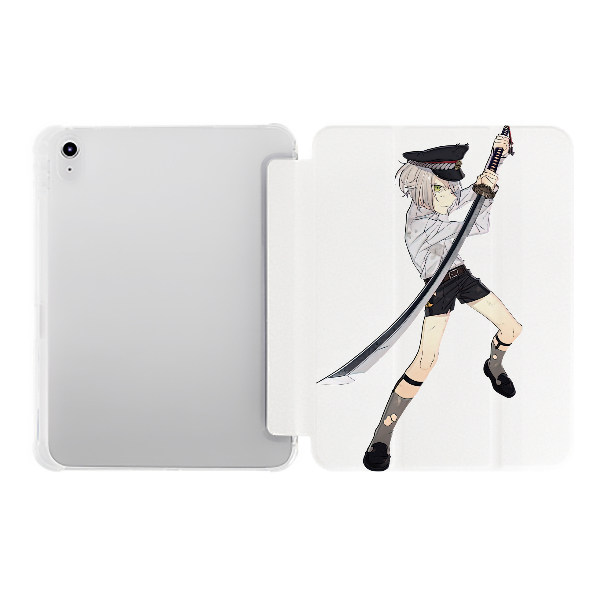 （画像用） 刀剣乱舞 Touken Ranbu IPad ケース ペン収納付き 三つ折りスタンド PUレザー×シリコン 対応機種9.5/10.5/10.9インチ
